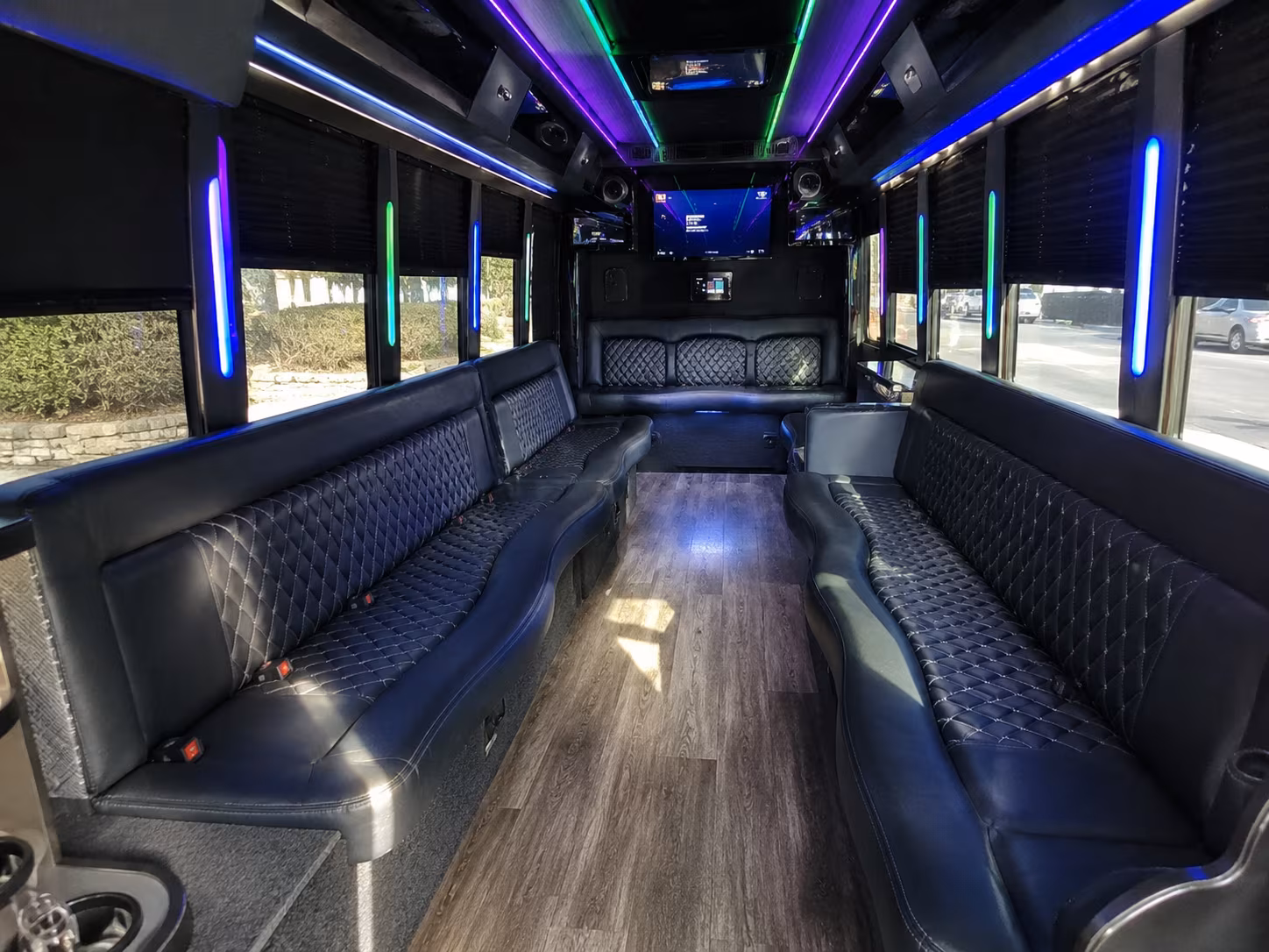 bentonville 15 passenger party bus interior