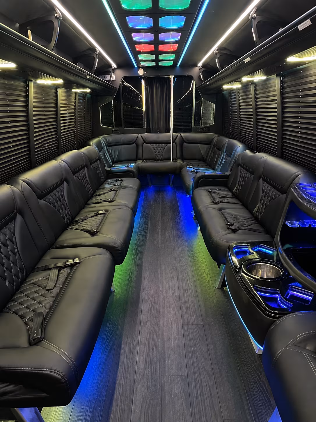 bentonville 20 passenger party bus interior