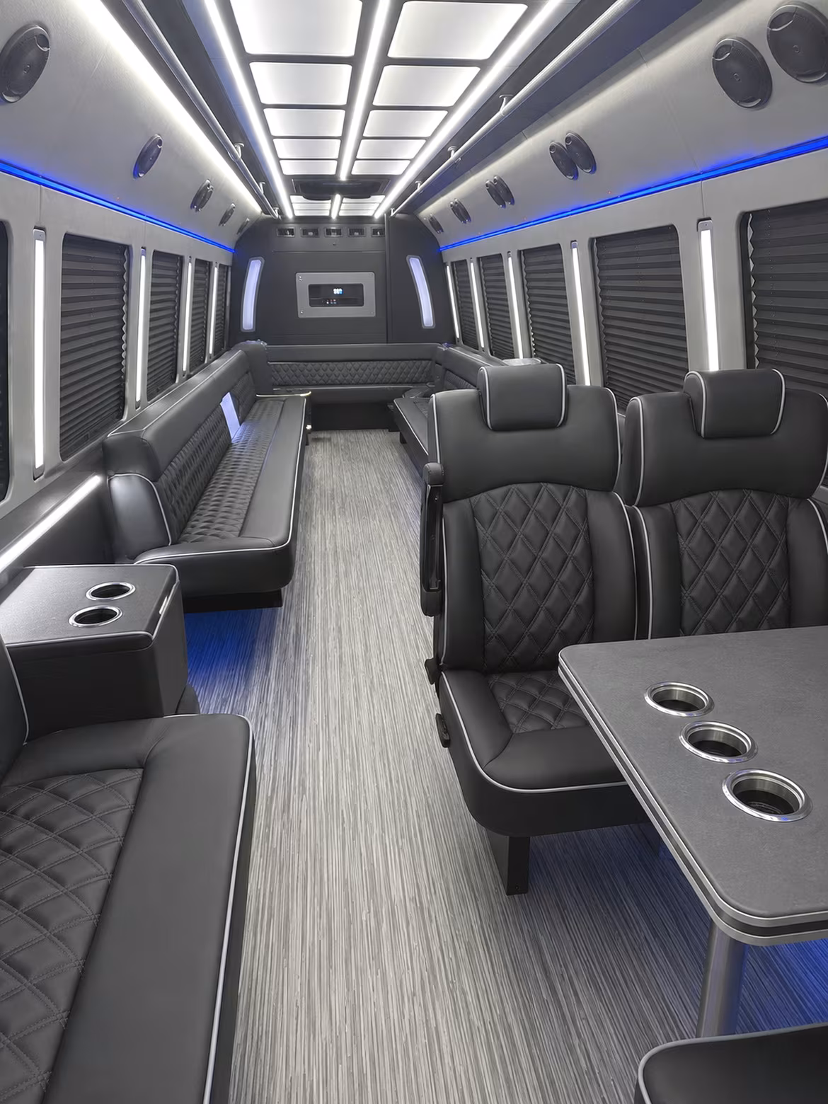bentonville 25 passenger party bus inside