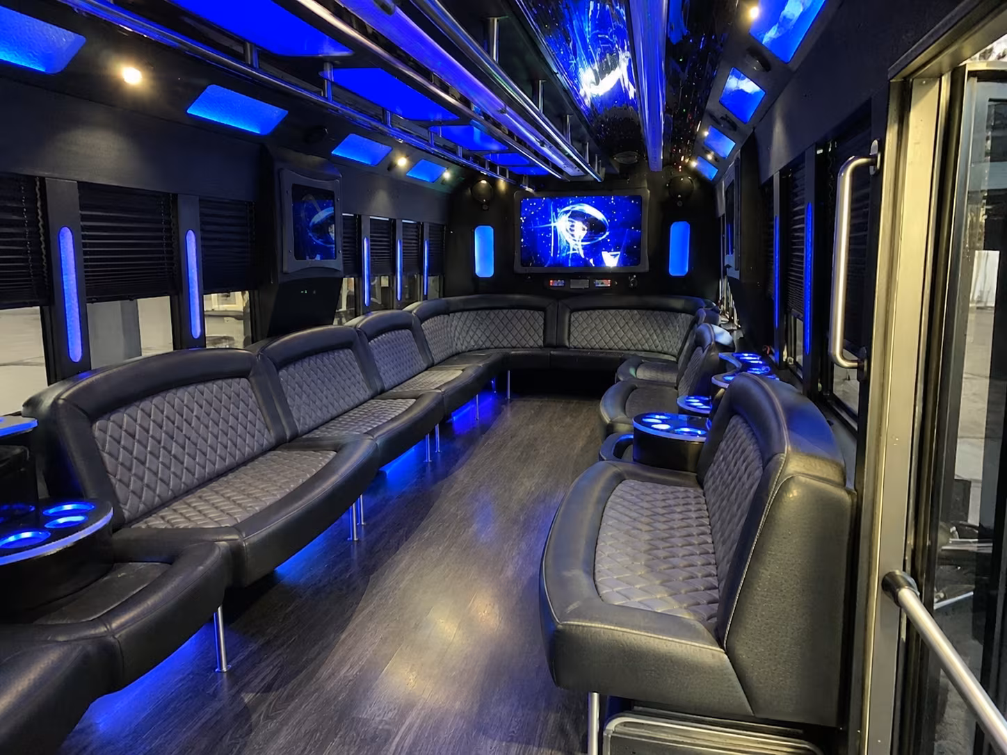 bentonville 28 passenger party bus interior