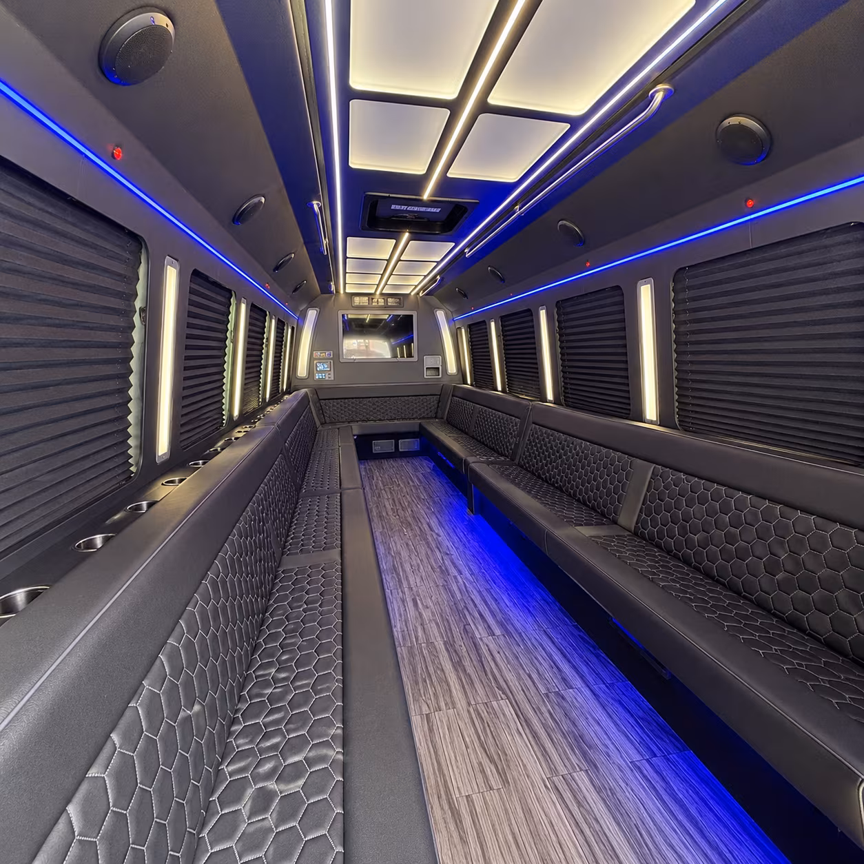 bentonville 30 passenger party bus interior