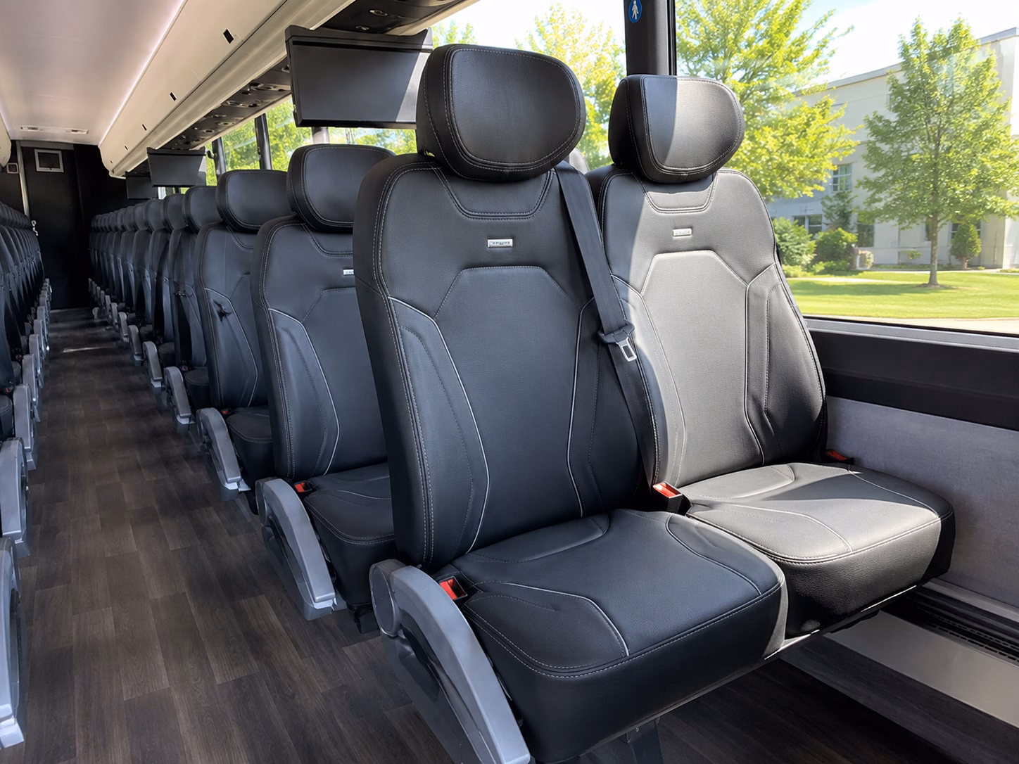 conway charter bus rental interior