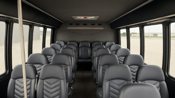 Interior of Charter Bus Company Rogers's 15 Passenger Minibus in Rogers