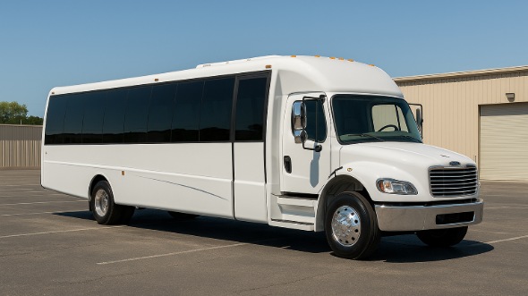 Exterior of Charter Bus Company Rogers's 25 Passenger Mini bus in Rogers