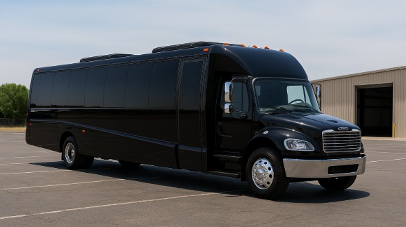 Exterior of Charter Bus Company Rogers's 28 Passenger Mini bus in Rogers