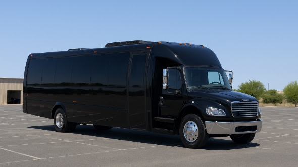 Exterior of Charter Bus Company Rogers's 35 Passenger Minibus in Rogers