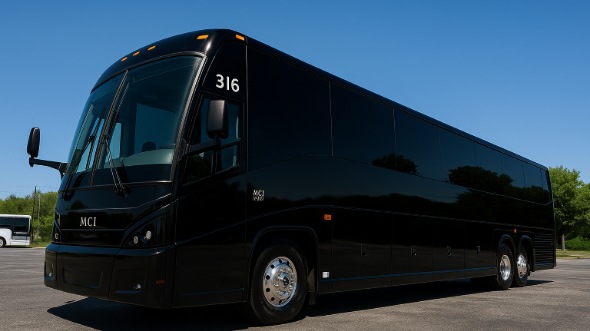 Exterior of Charter Bus Company Rogers's 54 Passenger Charter Bus in Rogers