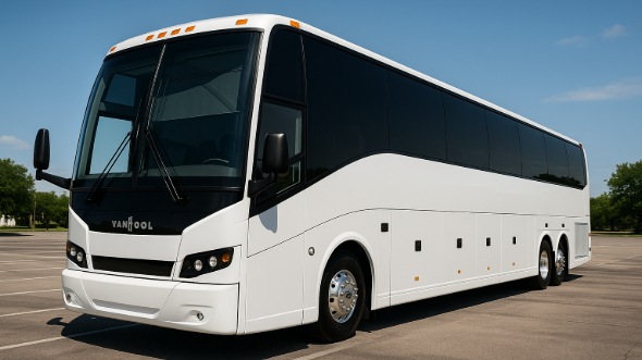 Exterior of Charter Bus Company Rogers's 55 Passenger Charter Bus in Rogers