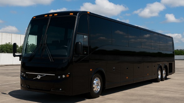 Exterior of Charter Bus Company Rogers's 56 Passenger Charter Bus in Rogers