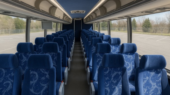bentonville 56 passenger charter bus inside