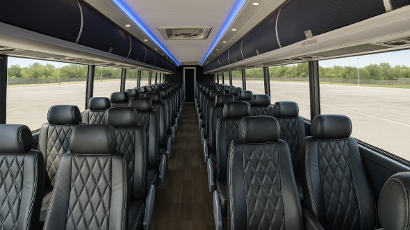 bentonville 56 passenger charter bus interior