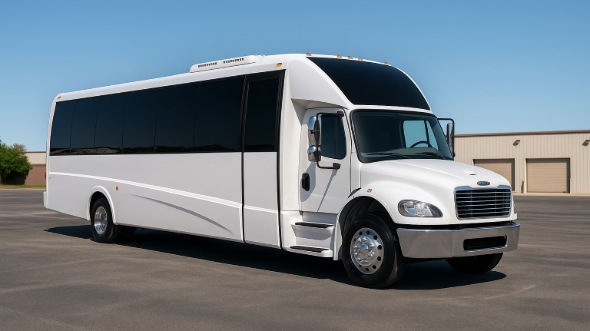 Exterior of Charter Bus Company Rogers's Party Bus in Rogers