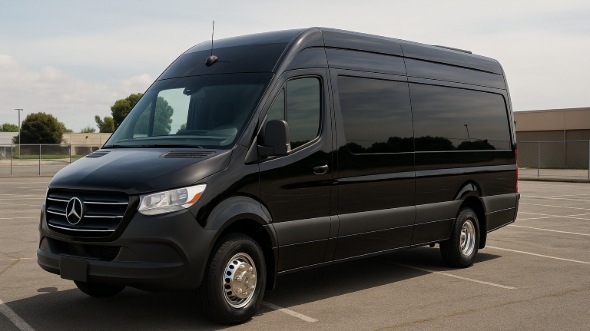Exterior of Charter Bus Company Rogers's Sprinter Van Rental With Driver in Rogers